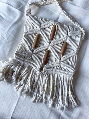 Vintage 70’s Macramé Fringe Boho Crossbody Bag
